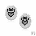 We Love Paw - Heart and Paw Print Post Earrings