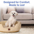 American Kennel Club 26" Clamshell Cuddler Dog Bed - Plush Popcorn Texture, Washable, Non-Slip, for Medium & Large Dogs