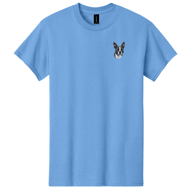Boston Terrier Embroidered Men's T-Shirt