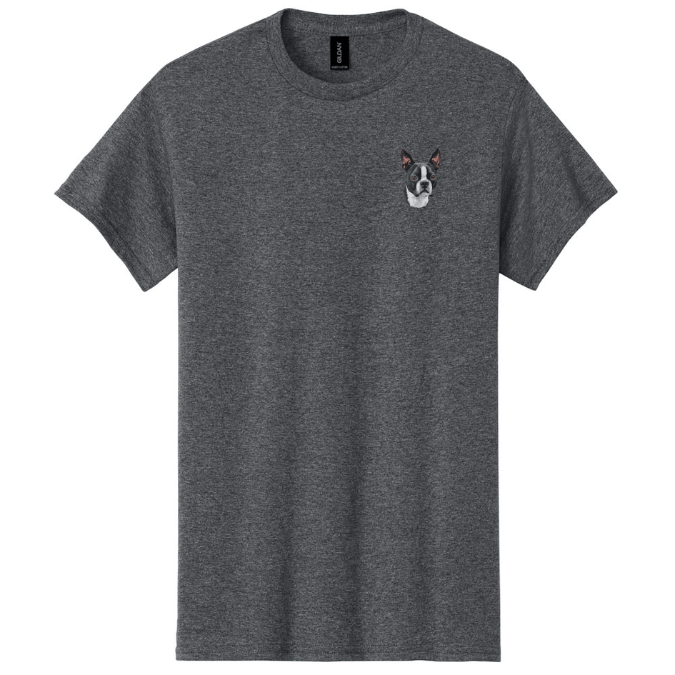 Boston Terrier Embroidered Men's T-Shirt