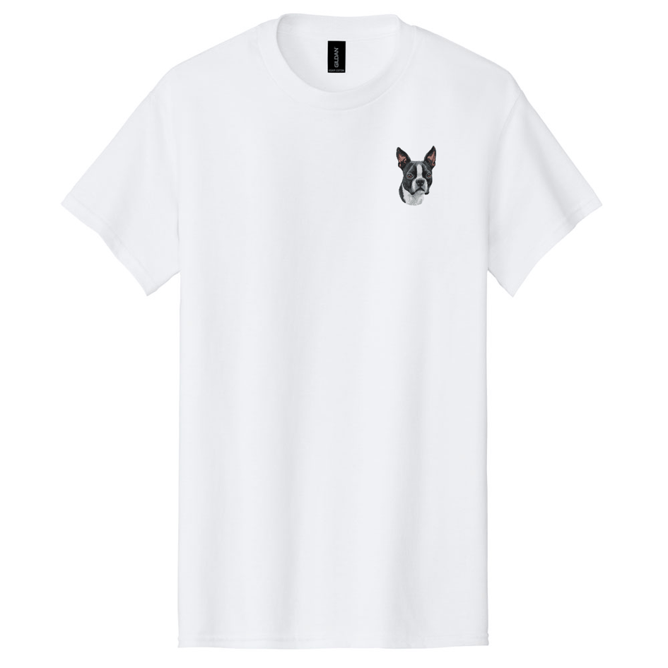 Boston Terrier Embroidered Men's T-Shirt