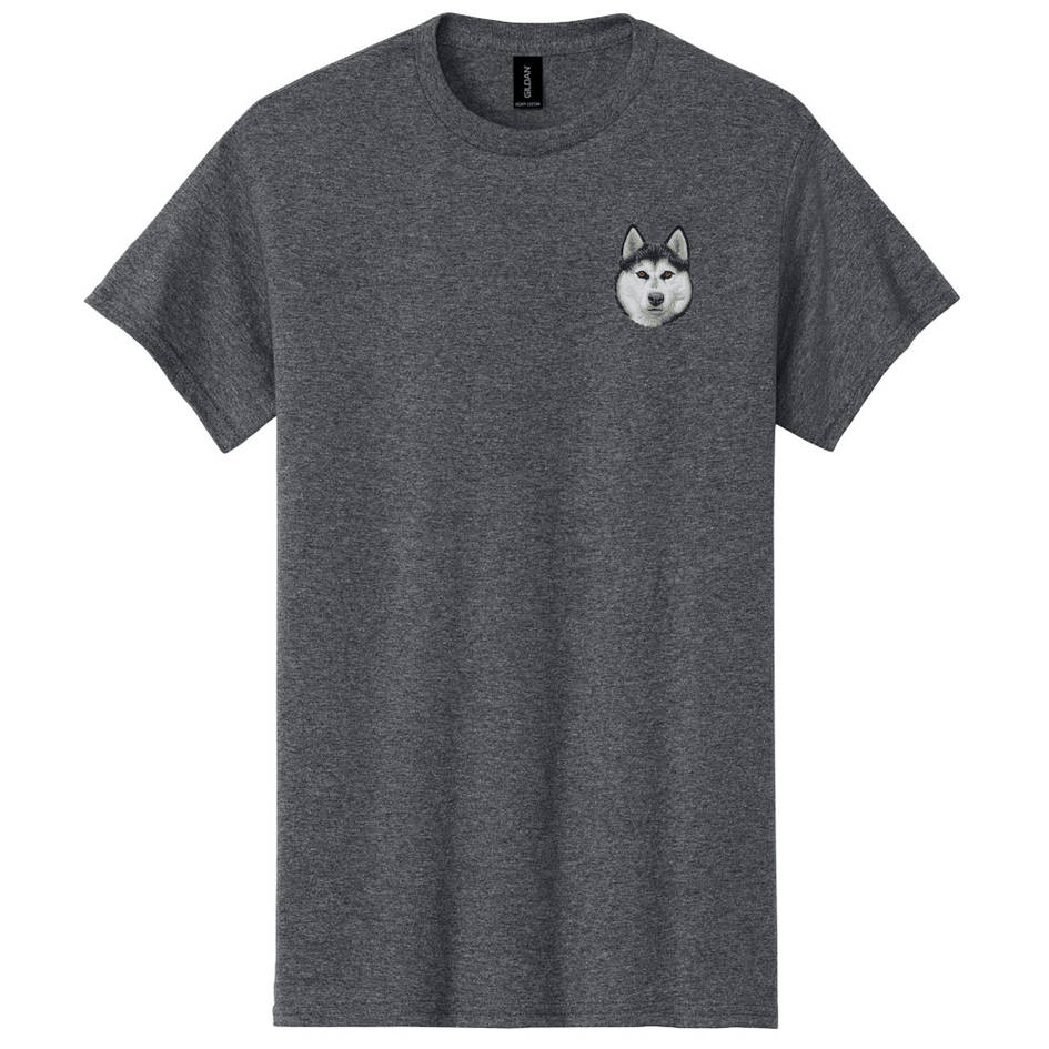 Siberian Husky Embroidered Men's T-Shirt