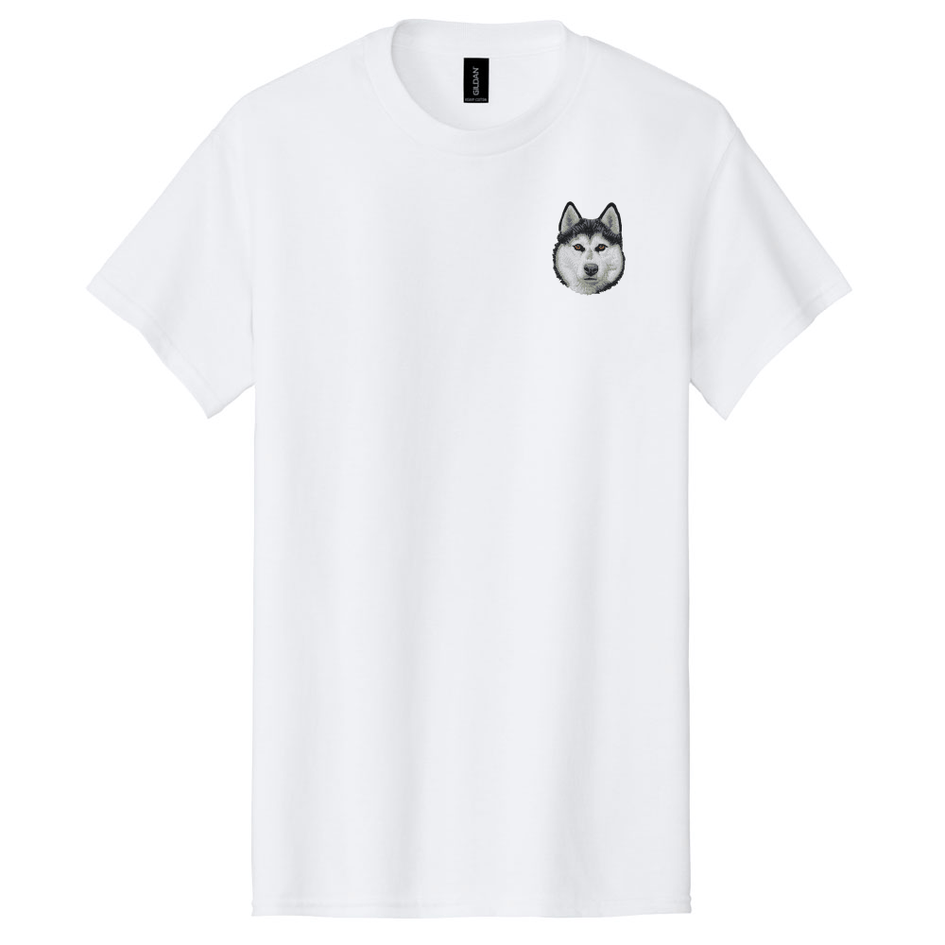 Siberian Husky Embroidered Men's T-Shirt