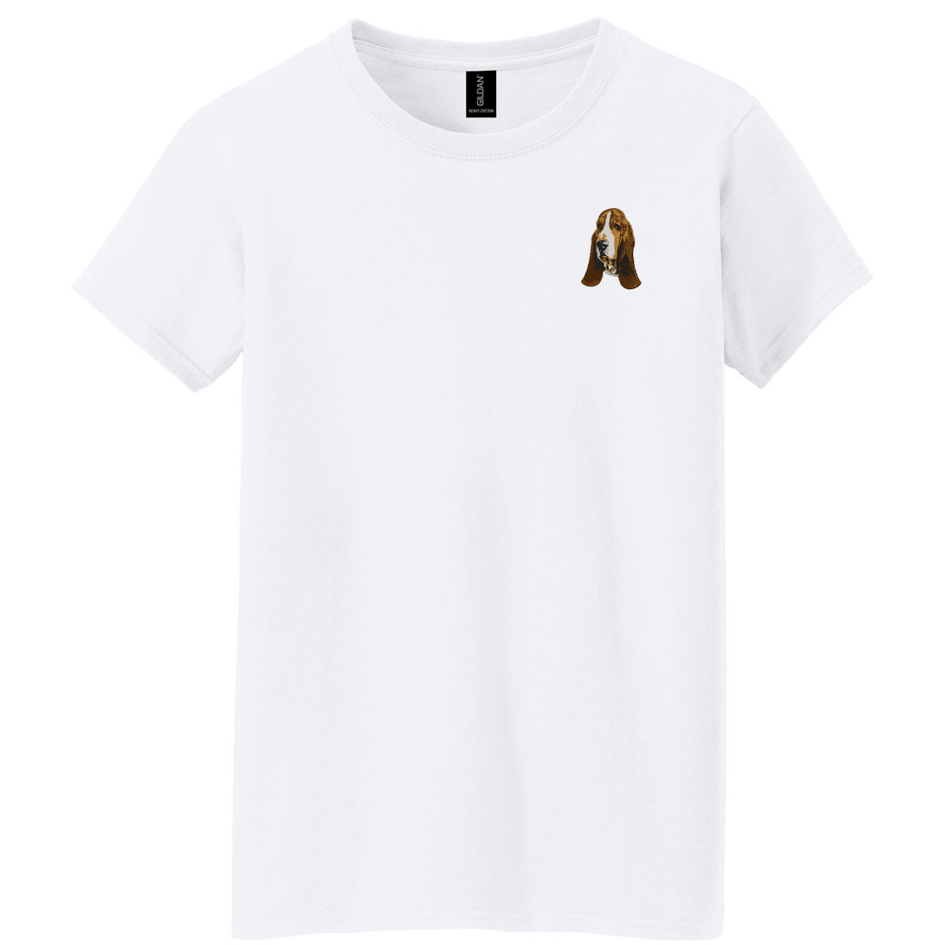 Basset Hound Embroidered Women's T-Shirt