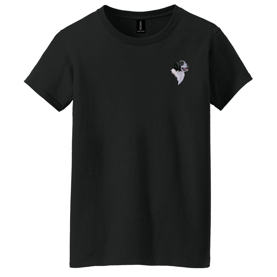 Border Collie Embroidered Women's T-Shirt