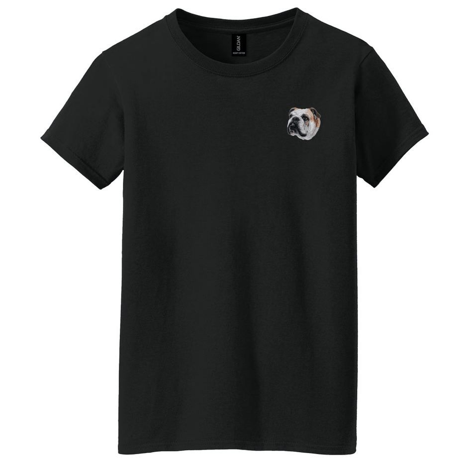 Bulldog Embroidered Women's T-Shirt
