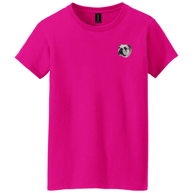 Bulldog Embroidered Women's T-Shirt