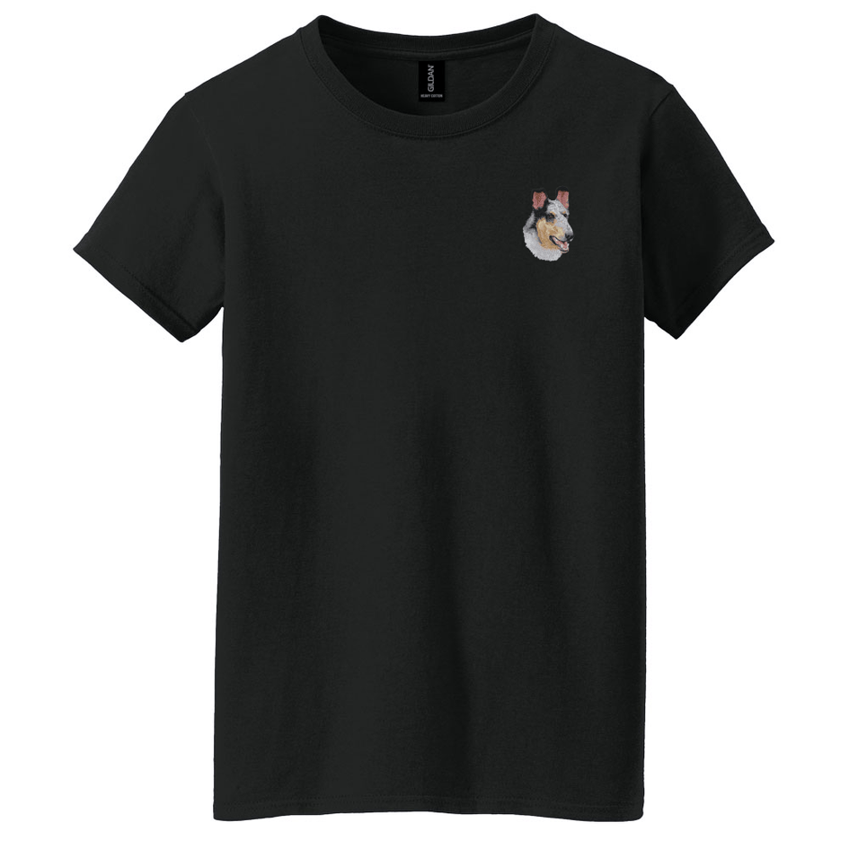 Collie Embroidered Women's T-Shirt