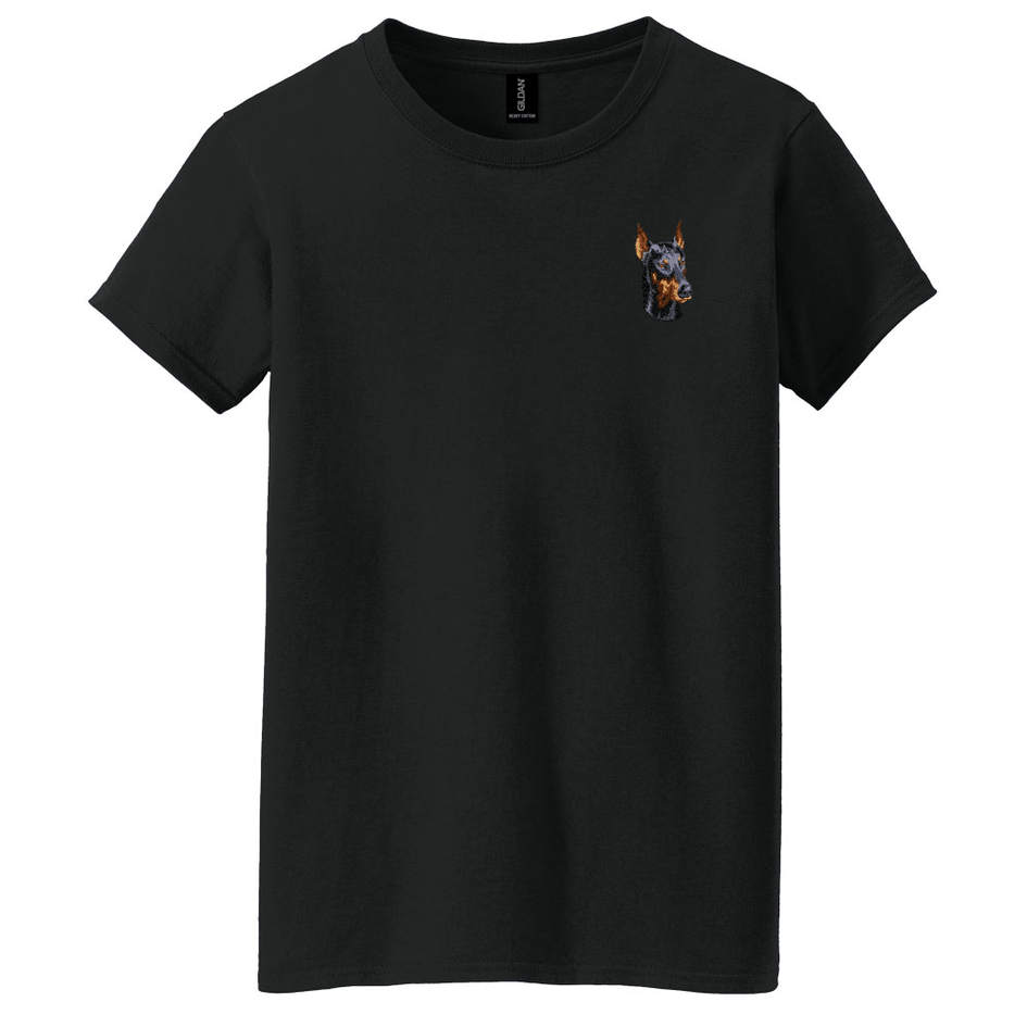 Doberman Pinscher Embroidered Women's T-Shirt