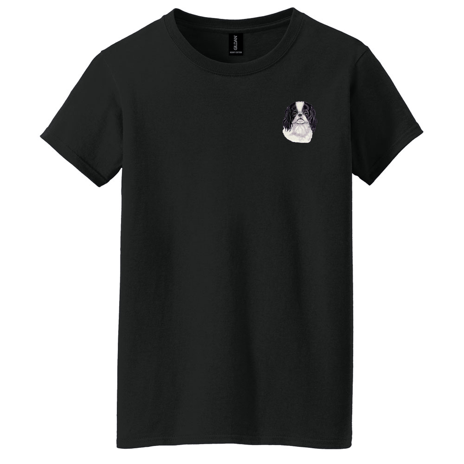 Japanese Chin Embroidered Women's T-Shirt