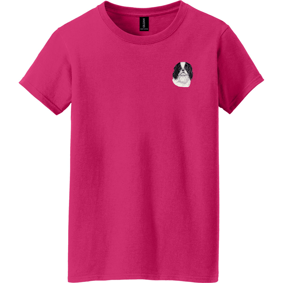 Japanese Chin Embroidered Women's T-Shirt