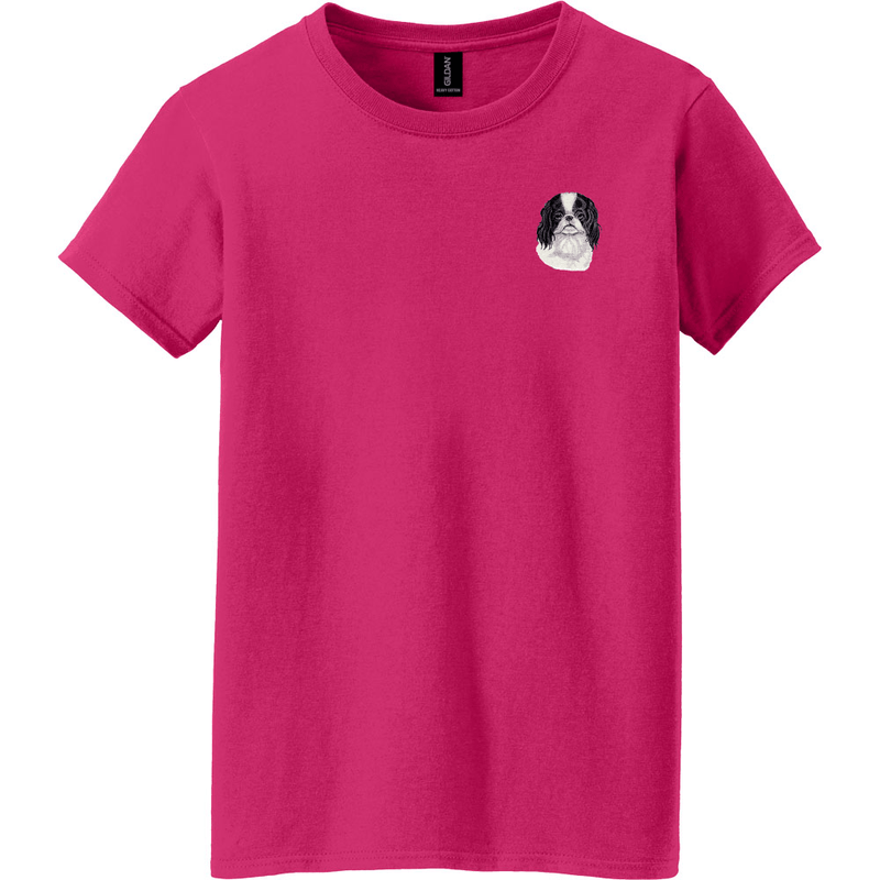 Japanese Chin Embroidered Women's T-Shirt