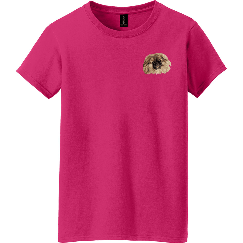 Pekingese Embroidered Women's T-Shirt