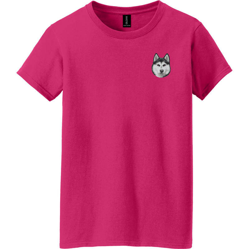 Siberian Husky Embroidered Women's T-Shirt