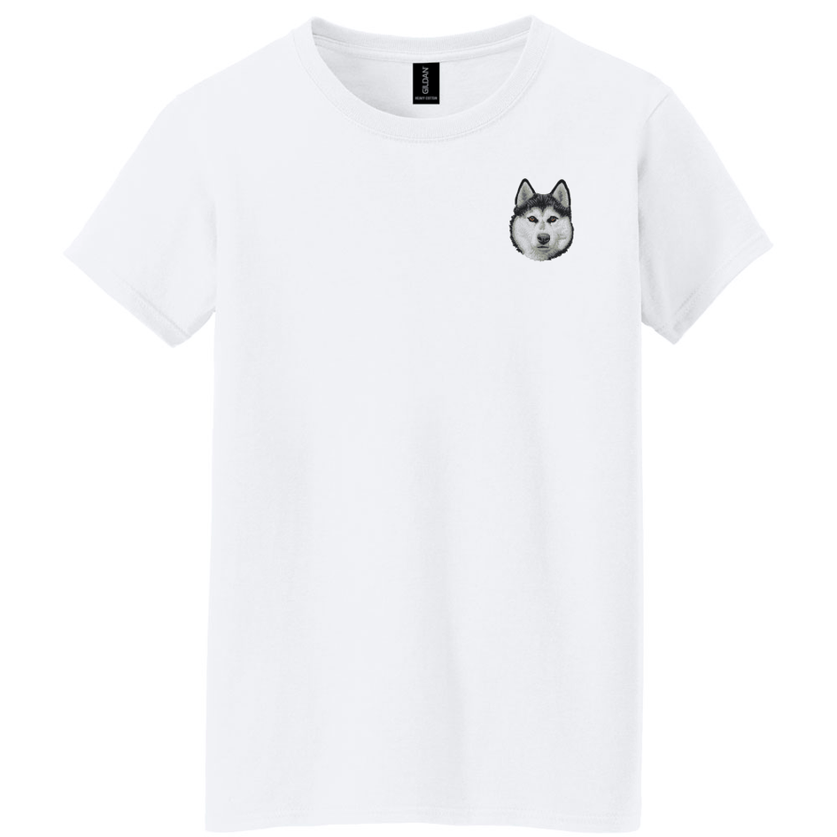 Siberian Husky Embroidered Women's T-Shirt
