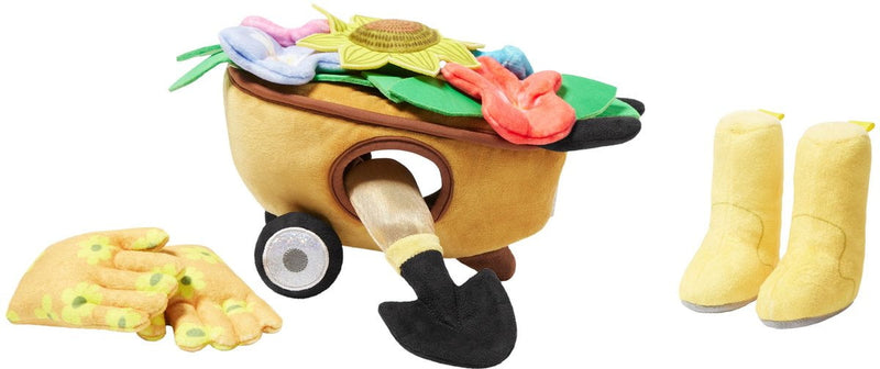 Frisco Spring Wheelbarrow Hide and Seek Puzzle Plush Squeaky Dog Toy