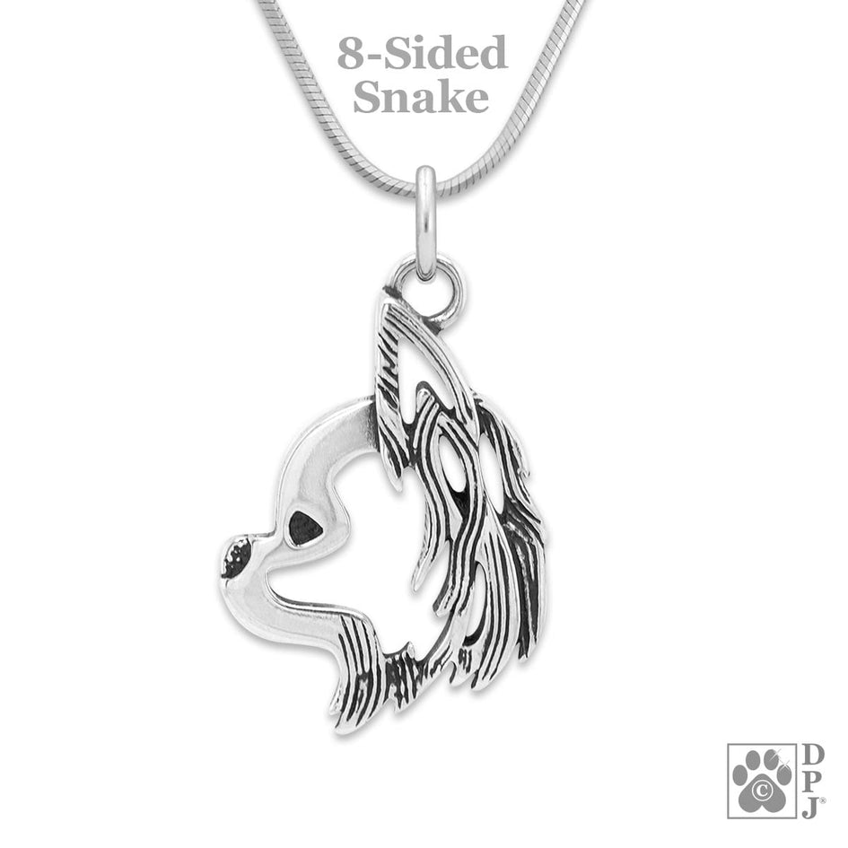 Chihuahua Longhaired Necklace, Head