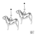 Sterling Silver Chinese Shar-Pei Earrings