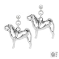 Sterling Silver Chinese Shar-Pei Earrings