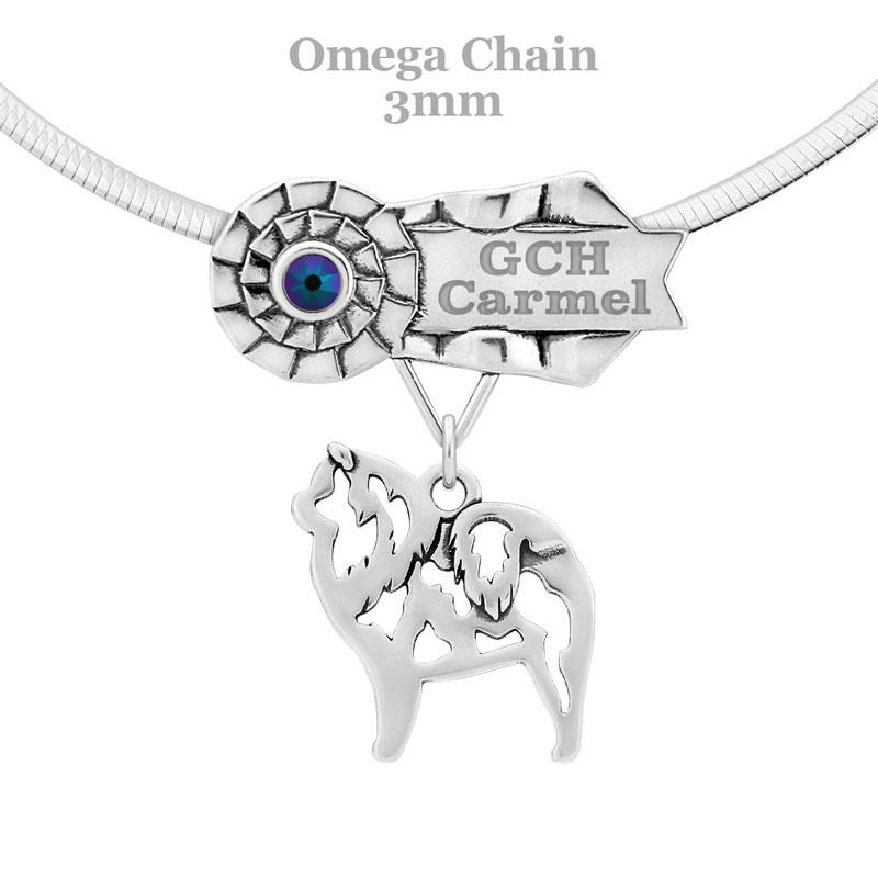 Chow Chow, Body, Engravable Ribbon Charm Holder