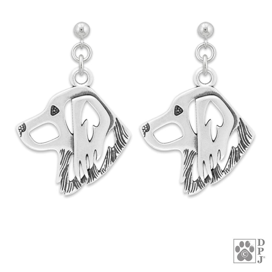 Sterling Silver Nederlandse Kooikerhoundje Earrings