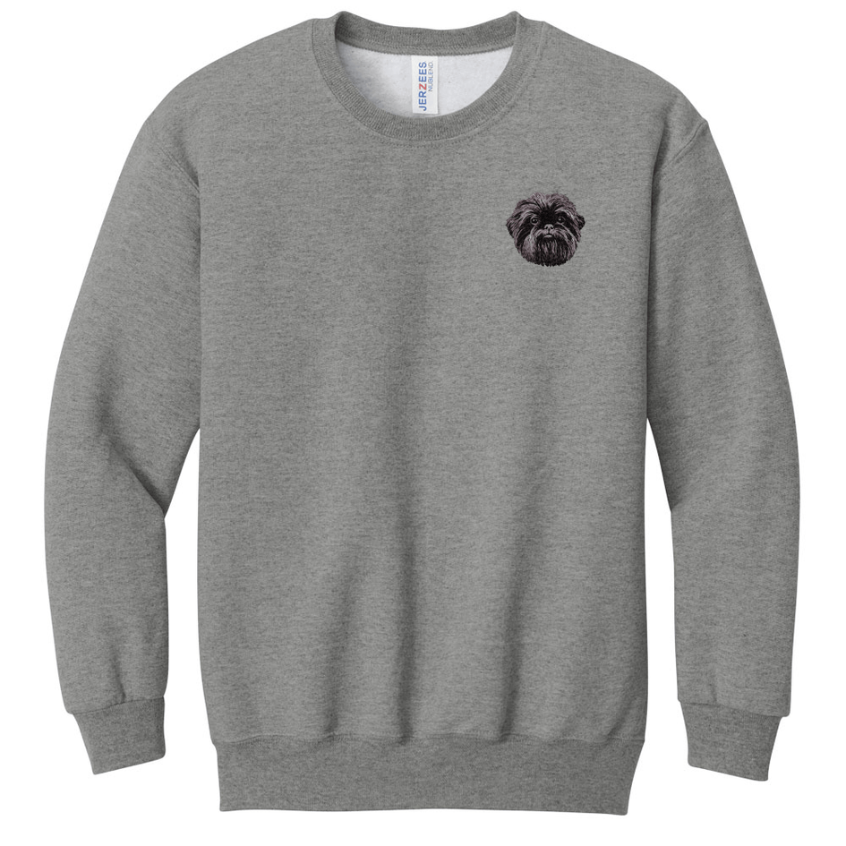 Affenpinscher Embroidered Youth Crewneck Sweatshirt