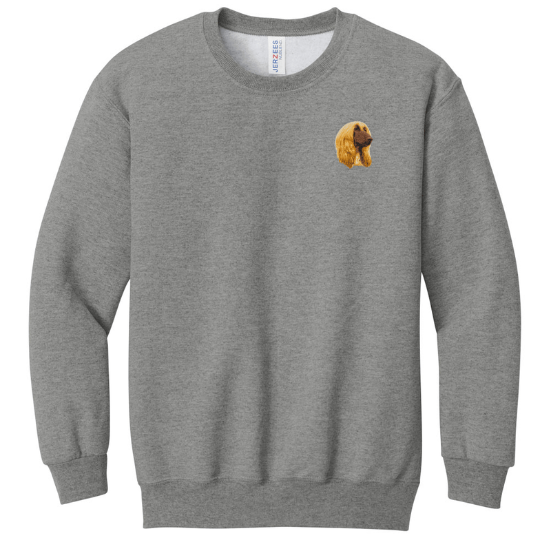 Afghan Hound Embroidered Youth Crewneck Sweatshirt