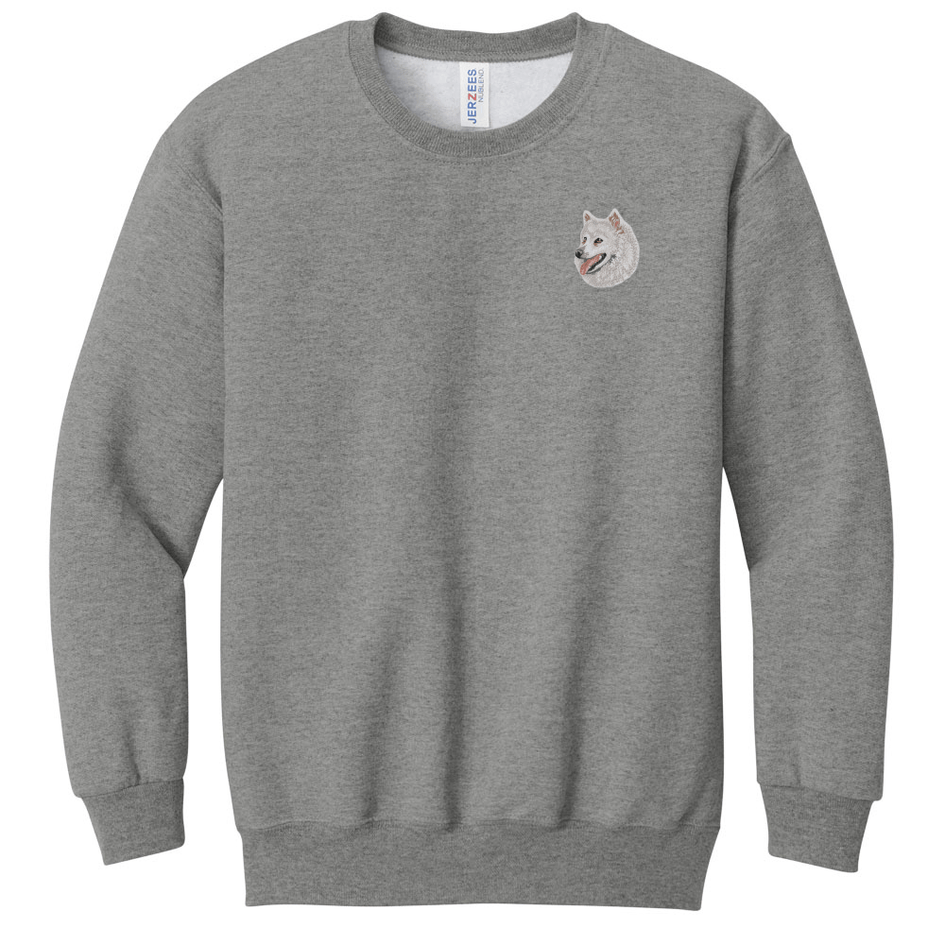 American Eskimo Dog Embroidered Youth Crewneck Sweatshirt