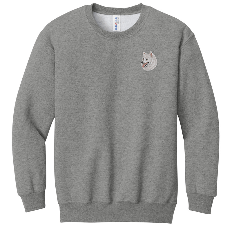 American Eskimo Dog Embroidered Youth Crewneck Sweatshirt