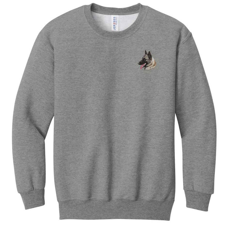 Belgian Malinois Embroidered Youth Crewneck Sweatshirt