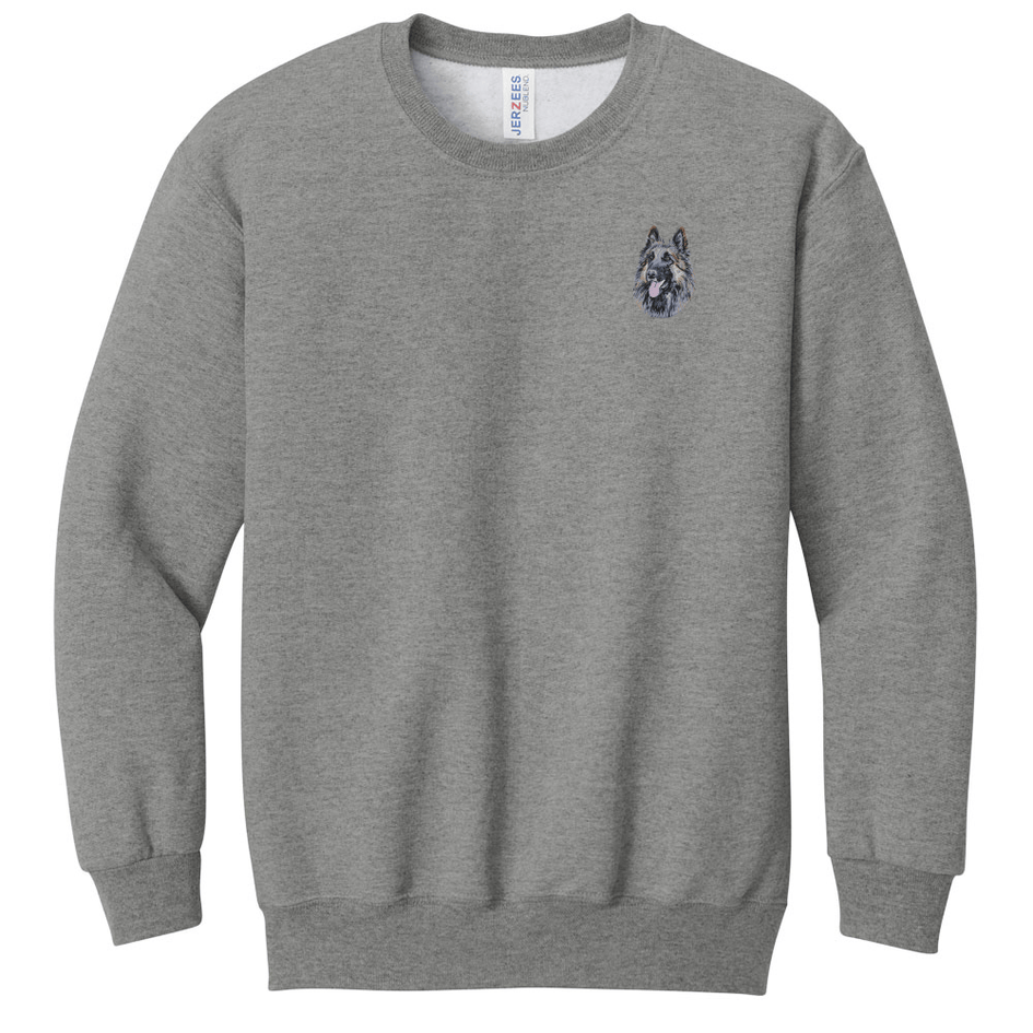 Belgian Tervuren Embroidered Youth Crewneck Sweatshirt