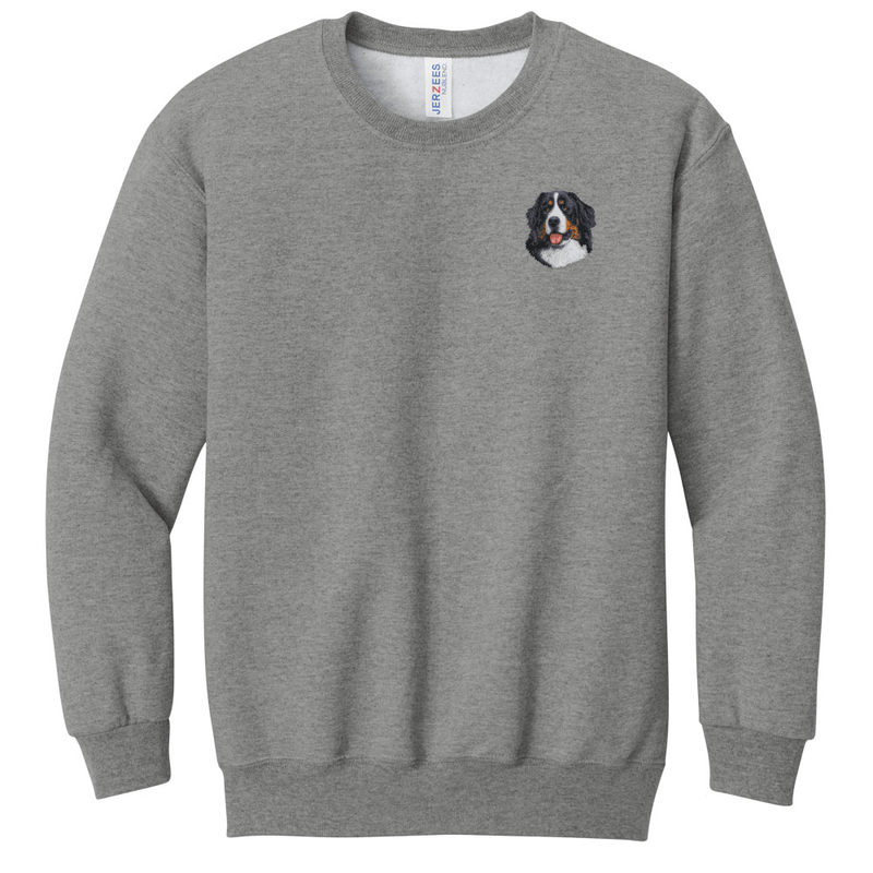 Bernese Mountain Dog Embroidered Youth Crewneck Sweatshirt
