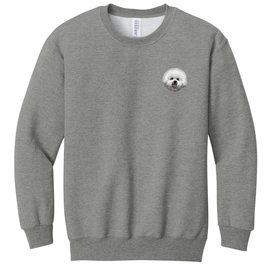 Bichon Frise Embroidered Youth Crewneck Sweatshirt