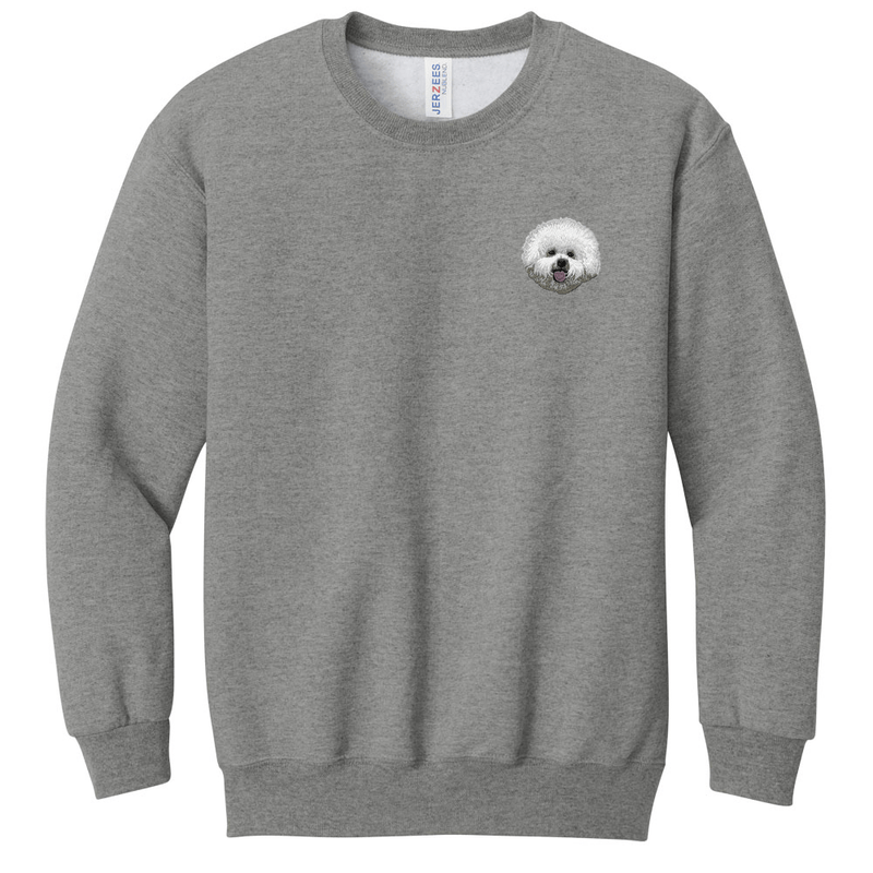 Bichon Frise Embroidered Youth Crewneck Sweatshirt