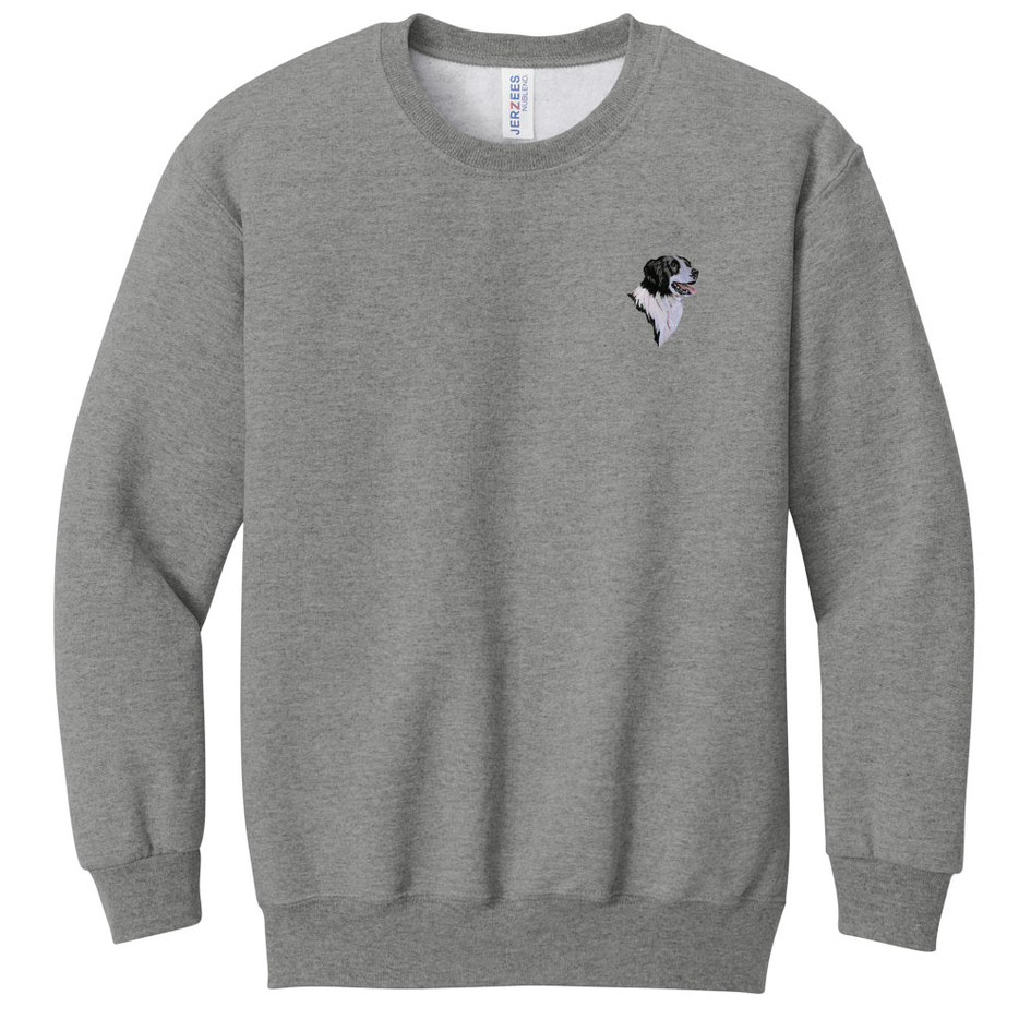 Border Collie Embroidered Youth Crewneck Sweatshirt