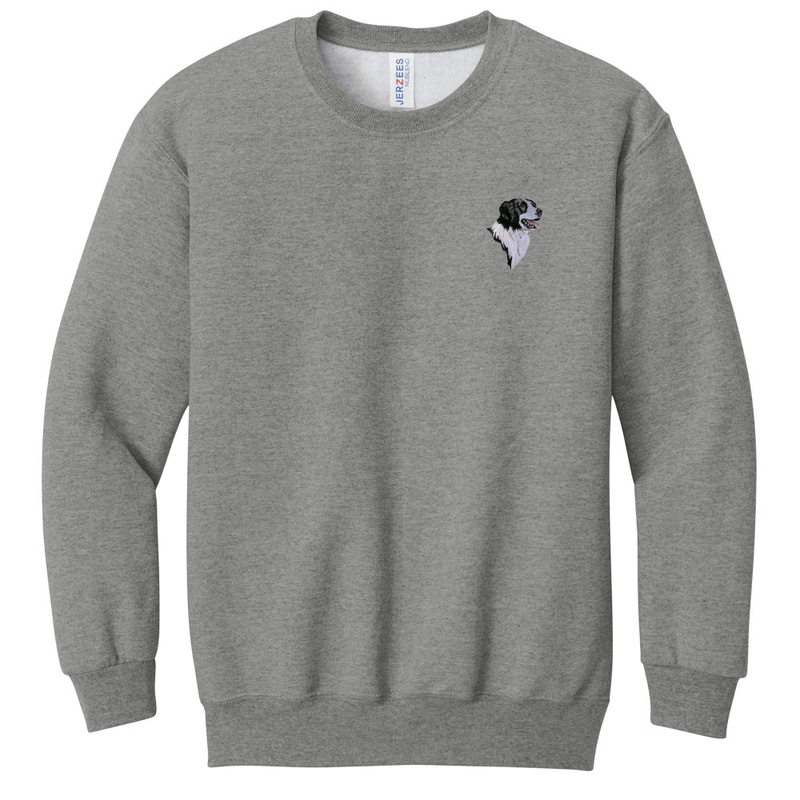 Border Collie Embroidered Youth Crewneck Sweatshirt