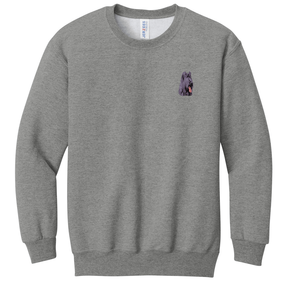 Briard Embroidered Youth Crewneck Sweatshirt