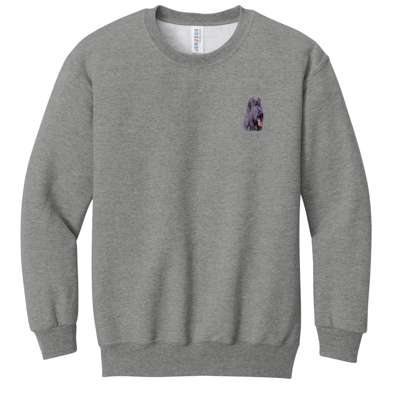 Briard Embroidered Youth Crewneck Sweatshirt