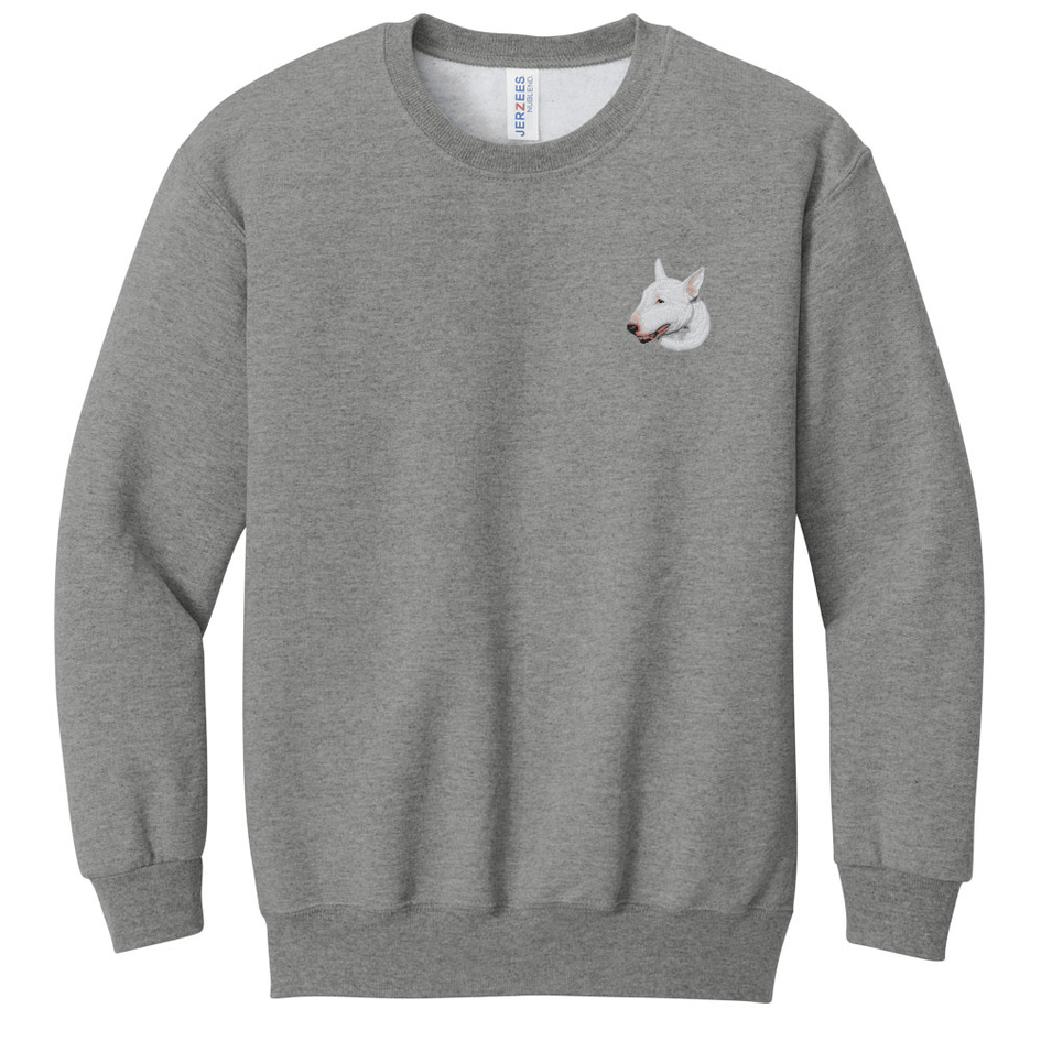 Bull Terrier Embroidered Youth Crewneck Sweatshirt