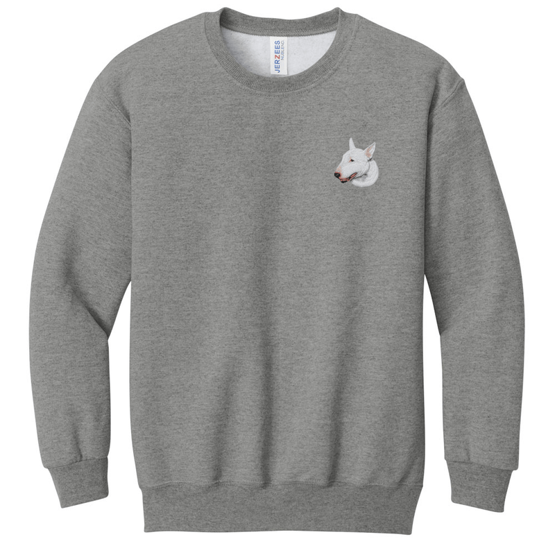 Bull Terrier Embroidered Youth Crewneck Sweatshirt