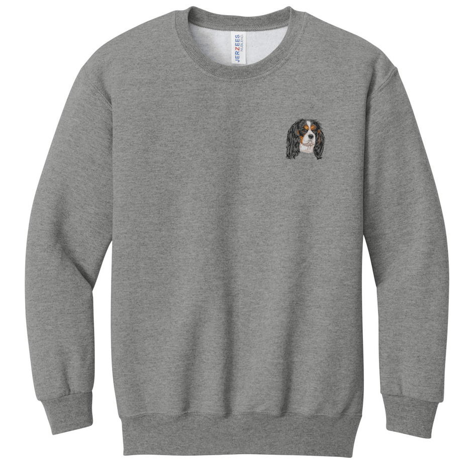 Cavalier King Charles Spaniel Embroidered Youth Crewneck Sweatshirt