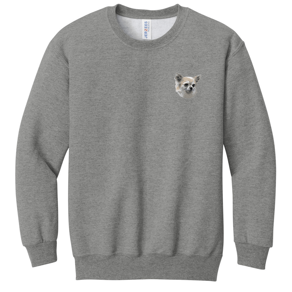 Chihuahua Embroidered Youth Crewneck Sweatshirt