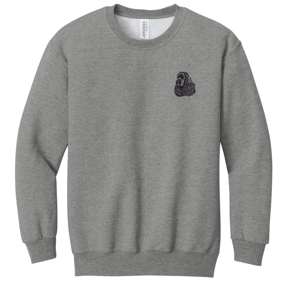 Cocker Spaniel Embroidered Youth Crewneck Sweatshirt
