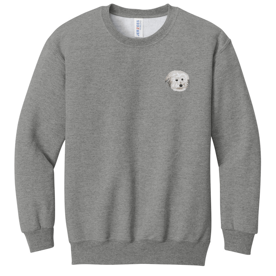 Coton de Tulear Embroidered Youth Crewneck Sweatshirt