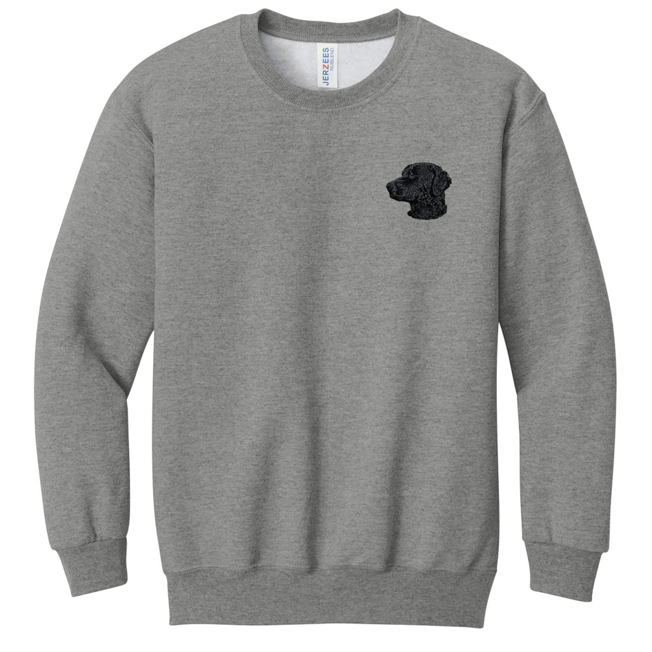 Curly-Coated Retriever Embroidered Youth Crewneck Sweatshirt