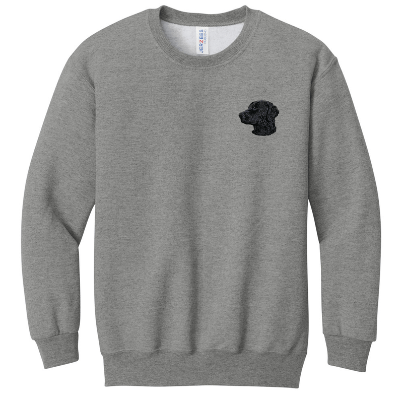 Curly-Coated Retriever Embroidered Youth Crewneck Sweatshirt