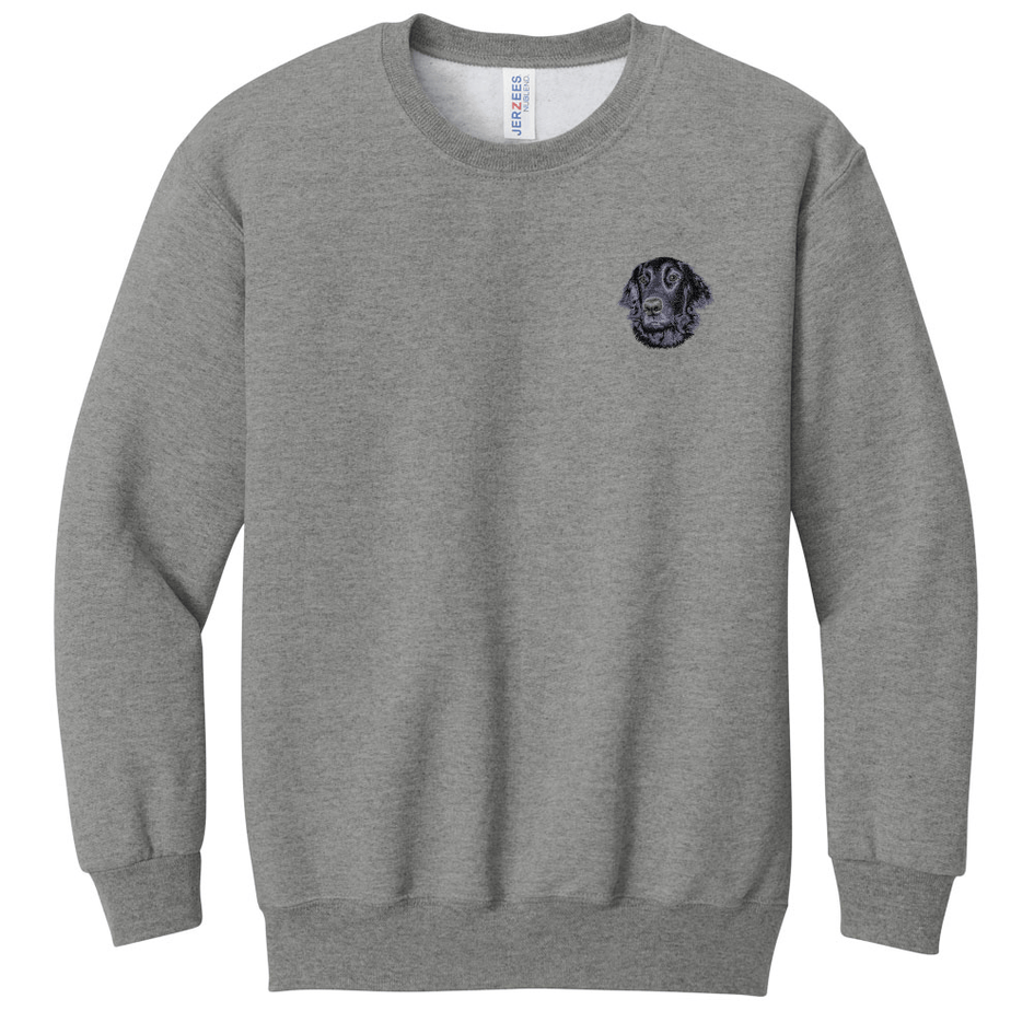 Flat-Coated Retriever Embroidered Youth Crewneck Sweatshirt