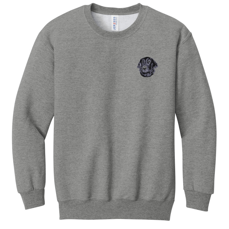 Flat-Coated Retriever Embroidered Youth Crewneck Sweatshirt