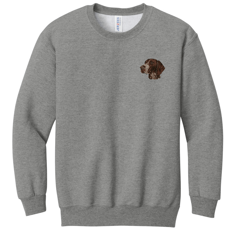 German Shorthaired Pointer Embroidered Youth Crewneck Sweatshirt