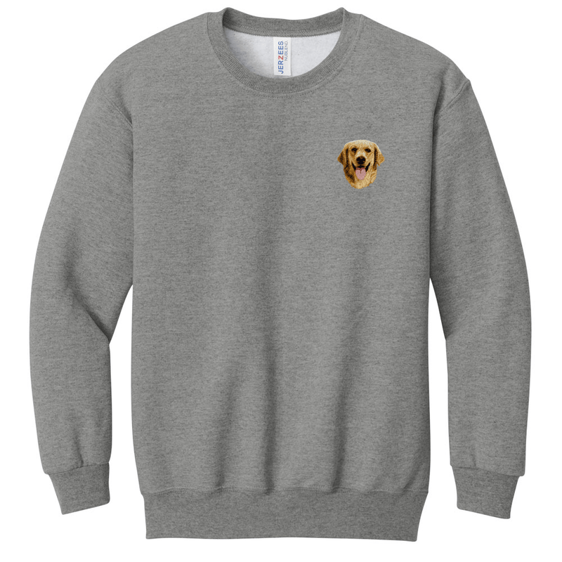 Golden Retriever Embroidered Youth Crewneck Sweatershirt